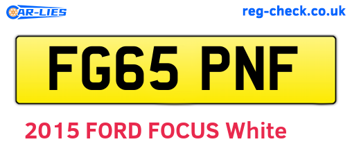 FG65PNF are the vehicle registration plates.