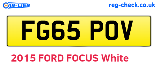 FG65POV are the vehicle registration plates.
