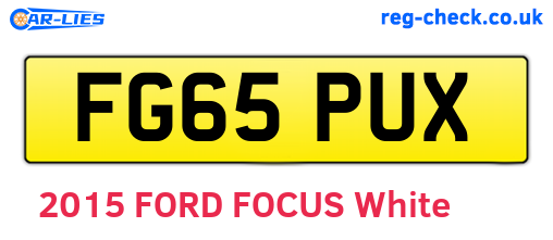 FG65PUX are the vehicle registration plates.