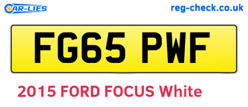 FG65PWF are the vehicle registration plates.