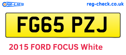 FG65PZJ are the vehicle registration plates.