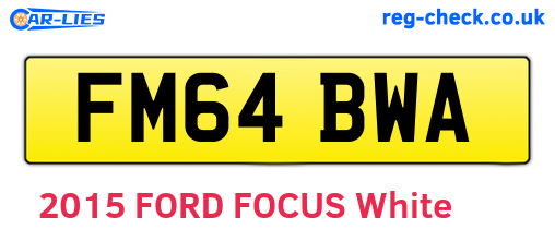 FM64BWA are the vehicle registration plates.