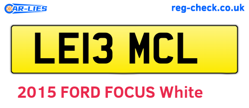 LE13MCL are the vehicle registration plates.