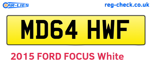 MD64HWF are the vehicle registration plates.