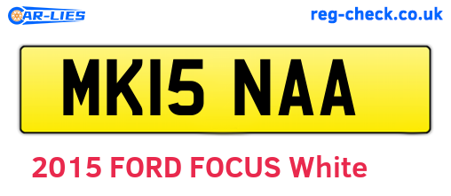 MK15NAA are the vehicle registration plates.
