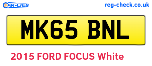 MK65BNL are the vehicle registration plates.
