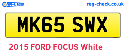 MK65SWX are the vehicle registration plates.