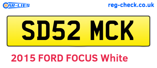 SD52MCK are the vehicle registration plates.