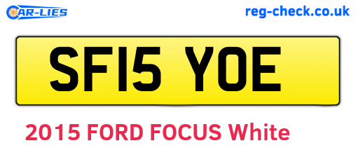 SF15YOE are the vehicle registration plates.