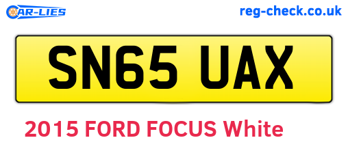 SN65UAX are the vehicle registration plates.
