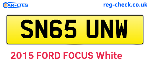 SN65UNW are the vehicle registration plates.