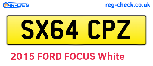 SX64CPZ are the vehicle registration plates.