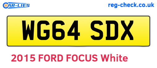 WG64SDX are the vehicle registration plates.