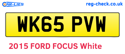 WK65PVW are the vehicle registration plates.