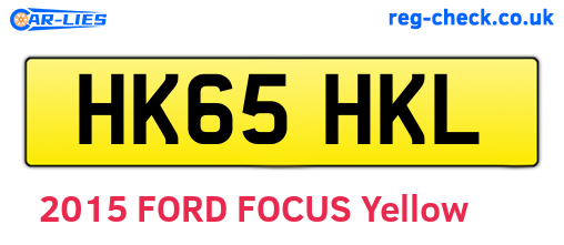 HK65HKL are the vehicle registration plates.