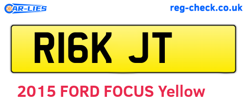 R16KJT are the vehicle registration plates.