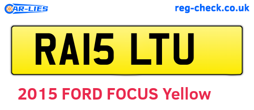 RA15LTU are the vehicle registration plates.