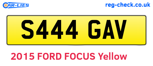 S444GAV are the vehicle registration plates.