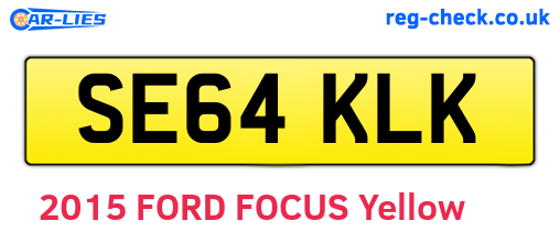 SE64KLK are the vehicle registration plates.