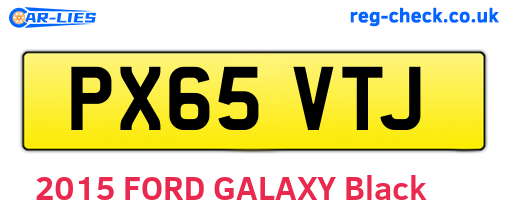 PX65VTJ are the vehicle registration plates.