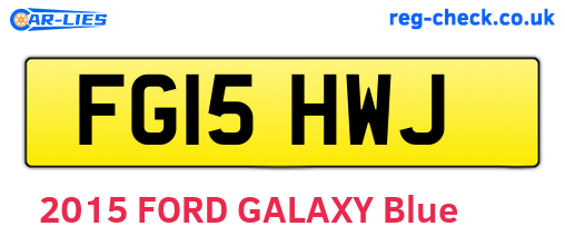 FG15HWJ are the vehicle registration plates.