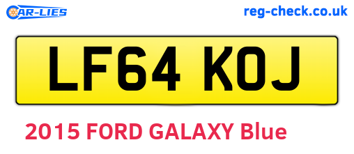 LF64KOJ are the vehicle registration plates.