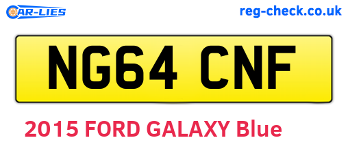 NG64CNF are the vehicle registration plates.
