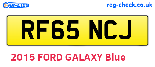 RF65NCJ are the vehicle registration plates.