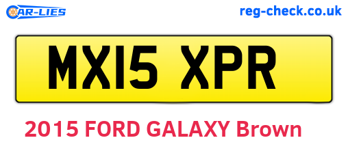 MX15XPR are the vehicle registration plates.