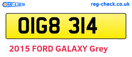 OIG8314 are the vehicle registration plates.