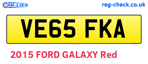 VE65FKA are the vehicle registration plates.