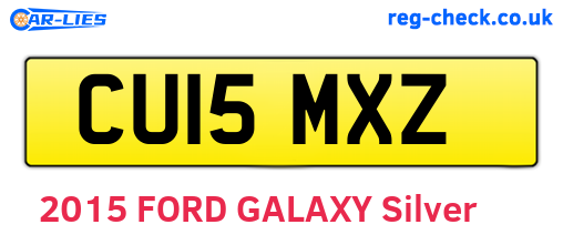 CU15MXZ are the vehicle registration plates.