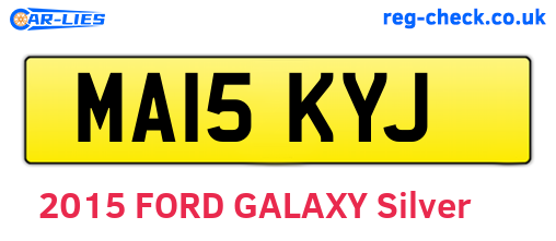 MA15KYJ are the vehicle registration plates.