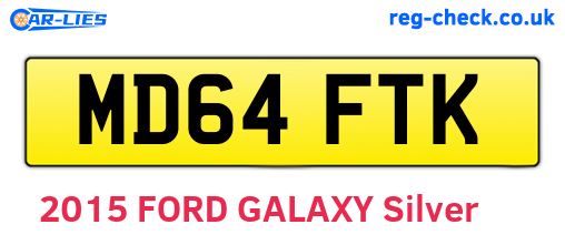MD64FTK are the vehicle registration plates.