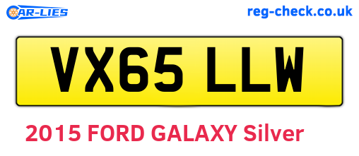 VX65LLW are the vehicle registration plates.