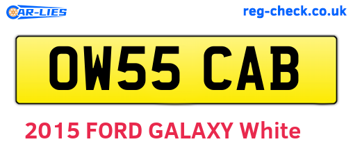OW55CAB are the vehicle registration plates.