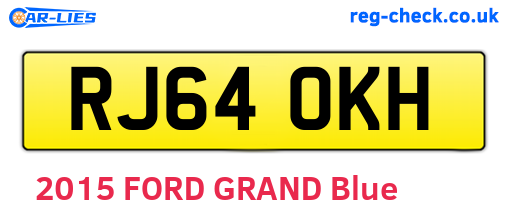 RJ64OKH are the vehicle registration plates.
