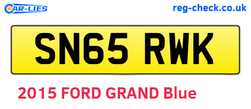 SN65RWK are the vehicle registration plates.