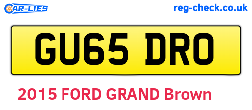 GU65DRO are the vehicle registration plates.