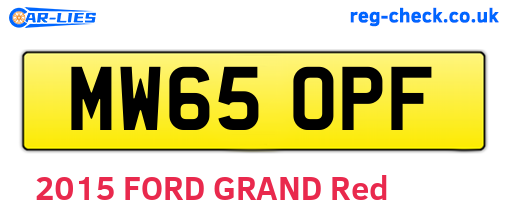 MW65OPF are the vehicle registration plates.