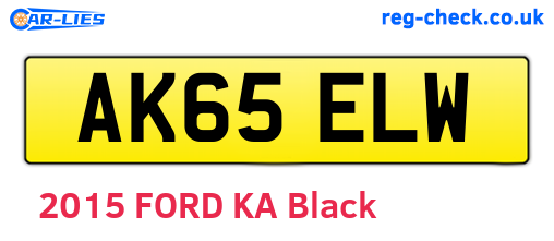 AK65ELW are the vehicle registration plates.