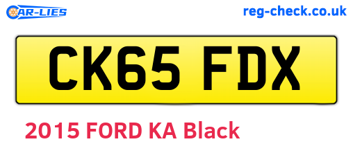 CK65FDX are the vehicle registration plates.
