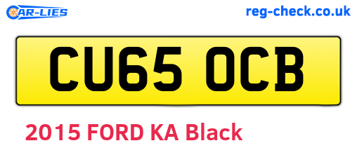 CU65OCB are the vehicle registration plates.