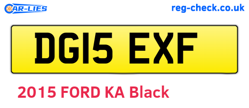 DG15EXF are the vehicle registration plates.