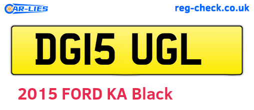DG15UGL are the vehicle registration plates.