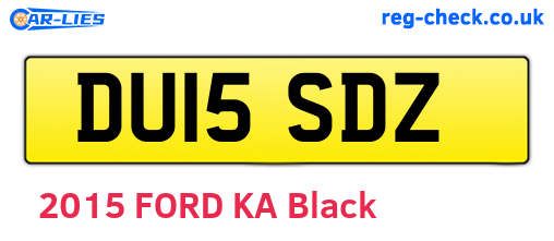 DU15SDZ are the vehicle registration plates.