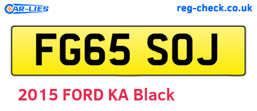 FG65SOJ are the vehicle registration plates.