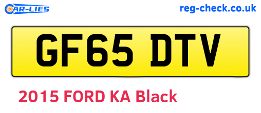 GF65DTV are the vehicle registration plates.