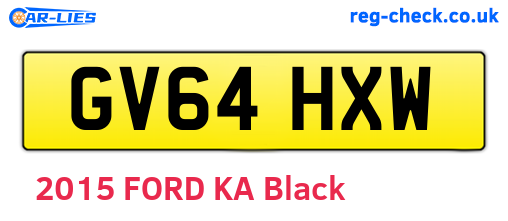 GV64HXW are the vehicle registration plates.