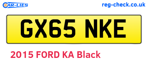 GX65NKE are the vehicle registration plates.